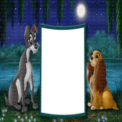 Kaz_Creations Cartoons Cartoon Lady and the Tramp  Frame - PNG gratuit