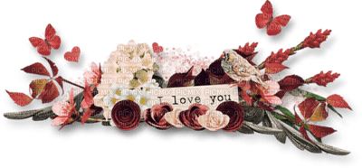 text-love-flower-red-minou52 - 無料png