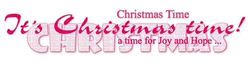 Christmas Time.Text.Pink - png grátis