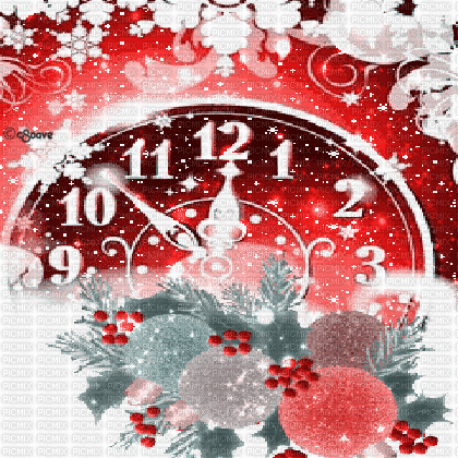 soave background animated christmas new year clock - GIF animate gratis