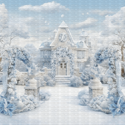 Blue winter landscape background animated Rox - Nemokamas animacinis gif