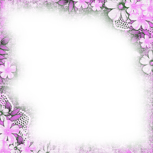 Pink/Purple/White Flowers Frame - By KittyKatLuv65 - zdarma png