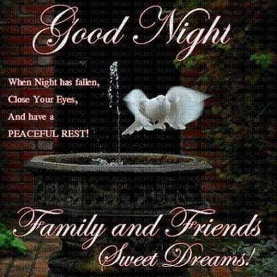 Good Night Family and Friends - png gratuito