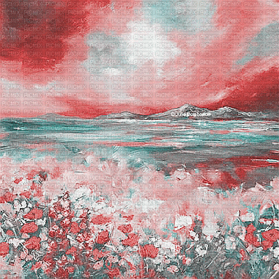 soave background animated   field pink teal - Besplatni animirani GIF