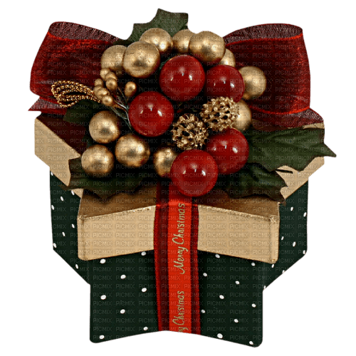 Christmas box gift green and red sunshine3 - darmowe png