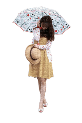 woman with umbrella, sunshine3 - png ฟรี