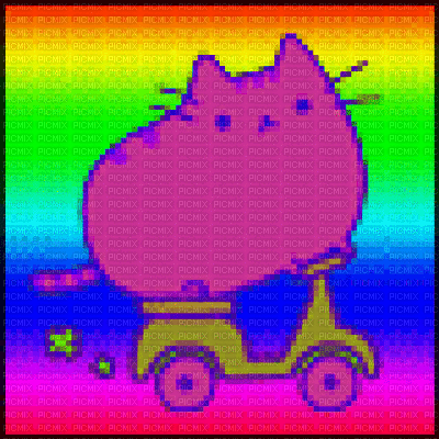 Rainbow Pusheen - GIF animasi gratis