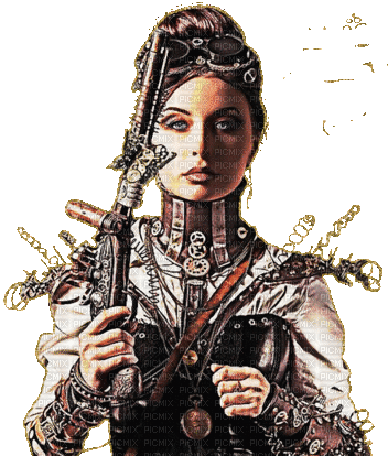 steampunk woman - Безплатен анимиран GIF