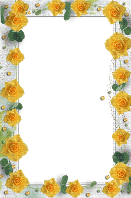 Kaz_Creations Yellow Deco Scrap Flowers Frames Frame - 無料png
