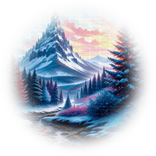 loly33 montagne hiver - PNG gratuit