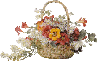 MMarcia gif cesta  flores fleurs flowers - Бесплатный анимированный гифка
