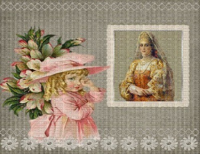 image encre couleur effet texture femme vintage chapeau fille fleurs edited by me - фрее пнг