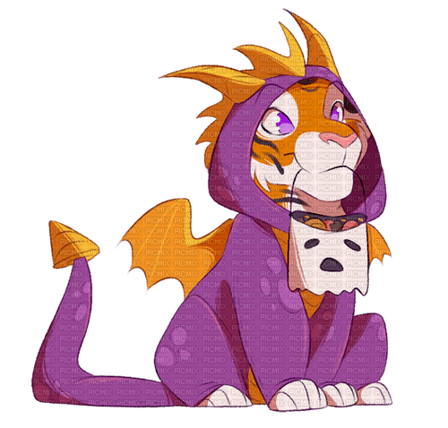 tiger cosplaying as spyro - PNG gratuit