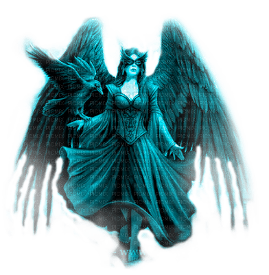 Y.A.M._Gothic angel blue - ingyenes png