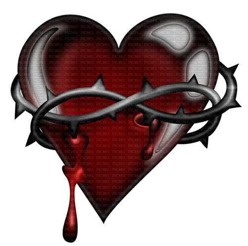 Gothic.Heart.Coeur.Burgundy.Victoriabea - Free PNG