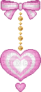 cute pink white heart key chain bow gold gif - Nemokamas animacinis gif