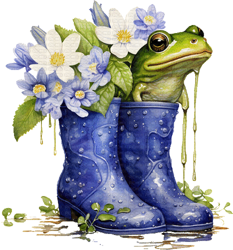 ♡§m3§♡ spring green frog animated gif - Animovaný GIF zadarmo