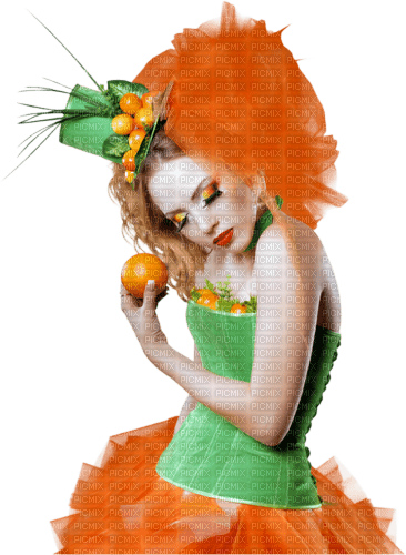 Kaz_Creations Woman-Femme-Fruit-Oranges - bezmaksas png