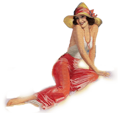 dama verano vintage dubravka4 - бесплатно png