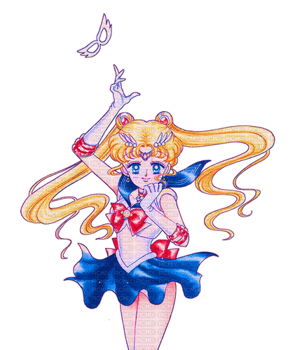 sailor moon colored manga drawing - png gratuito