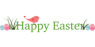 Happy Easter.text.oeufs.oiseau.Victoriabea - PNG gratuit