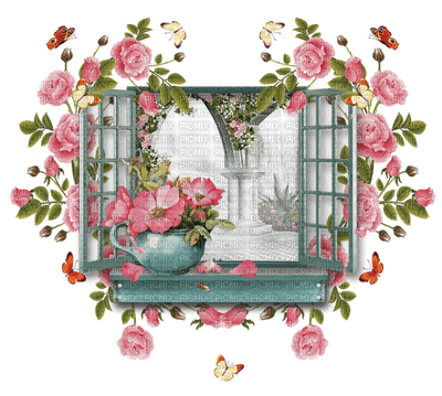 Kaz_Creations Deco Window Flowers - ilmainen png