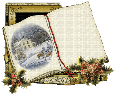 christmas-deco -book - ücretsiz png