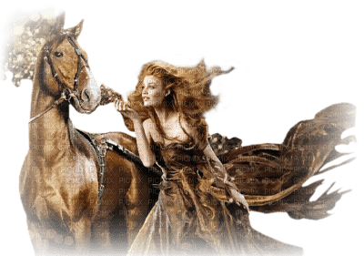 femme et cheval - bezmaksas png