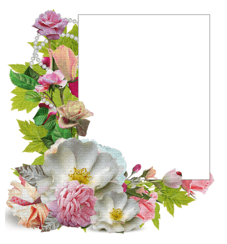 decorative frame with flowers - bezmaksas png