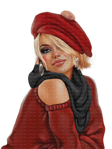Woman Red Black - Bogusia - Free PNG