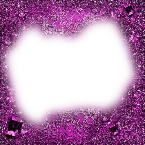 Purple Glitter Frame - By KittyKatLuv65 - png ฟรี