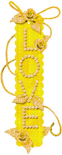 Text.Love.Roses.Yellow.Animated - KittyKatLuv65 - Zdarma animovaný GIF
