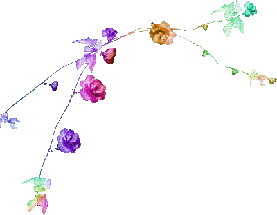 soave deco branch animated flowers rose rainbow - GIF animado gratis
