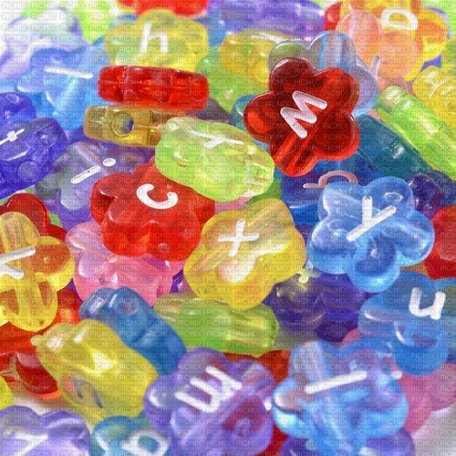 Lowercase letters beads background - png gratuito
