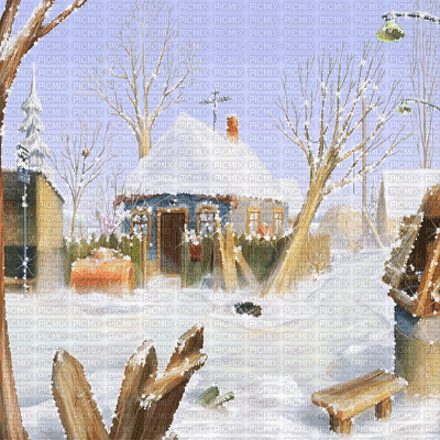 kikkapink background animated winter house - GIF animasi gratis