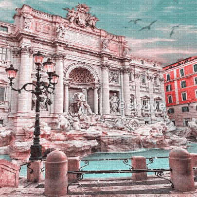 soave background animated  rome pink teal - GIF animé gratuit