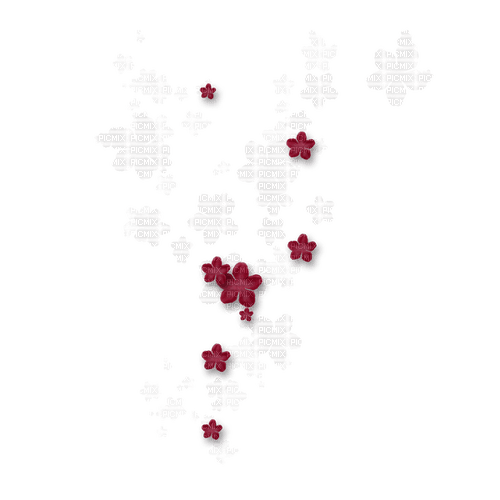 Wine red white flowers overlay [Basilslament] - zadarmo png