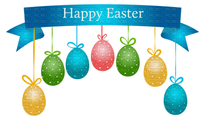 Kaz_Creations Easter Deco Banner Text Happy Easter - bezmaksas png