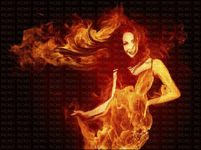Kaz_Creations Fire Flames Deco Woman Femme - GIF animé gratuit