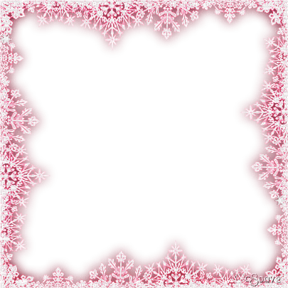 soave frame winter snowflake shadow white pink - Free PNG