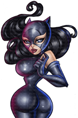 Catwoman, cat , woman , sexy , black , leather , outfit , character ,  batman , toon , cartoon , drawing - Free PNG - PicMix