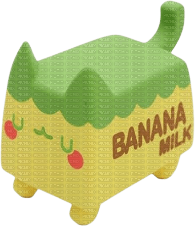 banana milk cat - фрее пнг