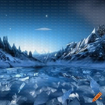 Blue Winter Glacier Landscape - ücretsiz png