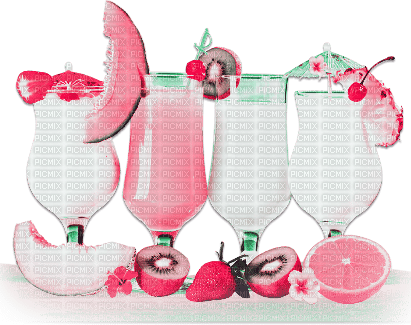 soave deco summer fruit tropical cocktail pink - ücretsiz png
