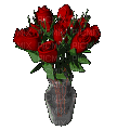 Vase of roses blooming animated gif webcore - Бесплатный анимированный гифка