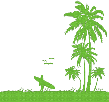 Kaz_Creations Beach Palm Trees - ilmainen png