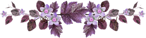 vintage border flowers purple - PNG gratuit