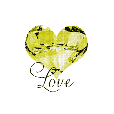coe coeur jaune  yellow - GIF animé gratuit