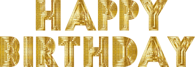text happy birthday anniversaire geburtstag  gold  tube deco - Free PNG