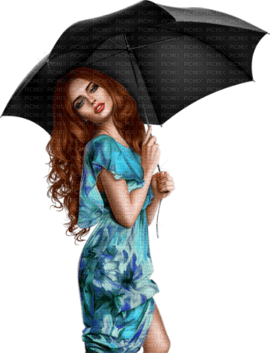 MUJER CON PARAGUAS - 免费PNG
